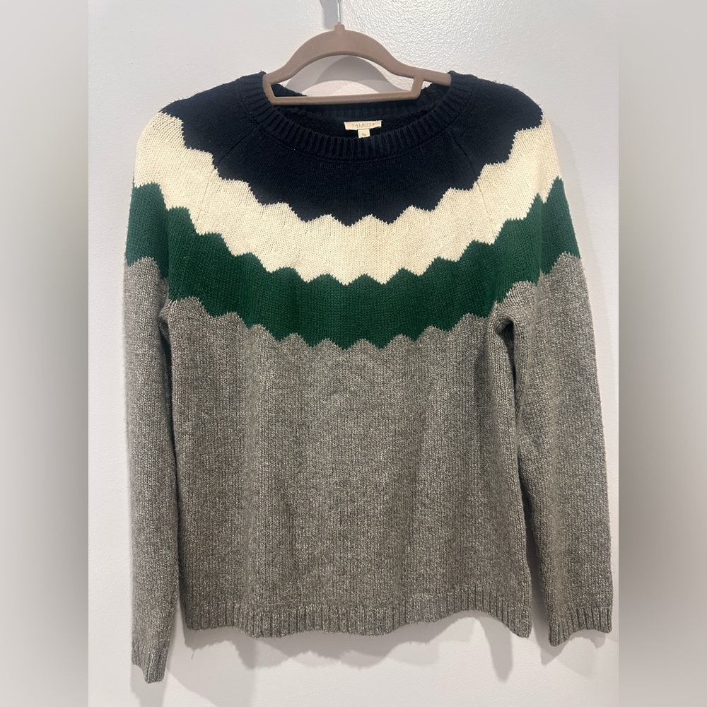 Talbots Women's Crewneck Sweater - Black, Green, Gray, and Cream
